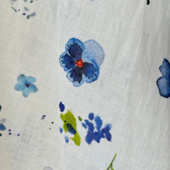 J.Crew Classic-Fit Ruffleneck Shirt Airy Floral Lilac Pansy Size 18 Preppy Sheer - Picture 5 of 13